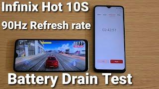 Infinix Hot 10S Battery Drain Test (100-0%)