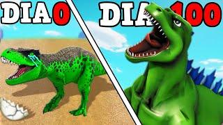 O PEQUENO DINOSSAURO FEIO EVOLUIU PARA O GIGANTE HULK GODZILLA! 100 DIAS ARK