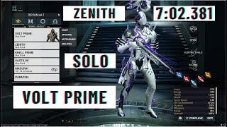 WARFRAME | Volt Prime | Solo Tridolon | Citrine's Patch 7:02.381 Last Limb with Zenith.