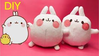 how to make a plush toy molang : DIY make molang doll with four thing