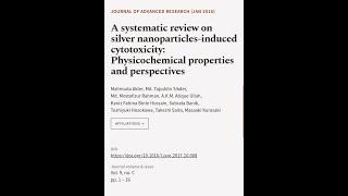 A systematic review on silver nanoparticles-induced cytotoxicity: Physicochemical pro... | RTCL.TV