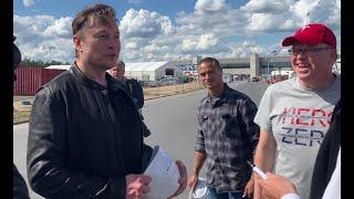 Meeting Elon Musk at Berlin, Germany Gigafactory 4 in May 2021