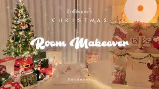 CHRISTMAS ROOM MAKEOVER simple & cozy | christmas gift ideas  unboxing JENNIE's Mantra merch 