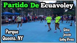 ECUAVOLEY EN EL PARQUE DE QUEENS,NY|Gina-Jessie-Gaby Vivas| VS Trio Los tres Tamay️Full Accion