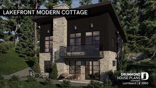 Lakefront modern cottage house plan with a walkout basement by Drummond House Plan (plan 2327)