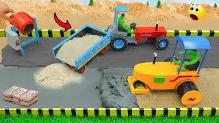 diy tractor mini road roller to making concrete road construction science project | @topminigear