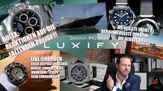 Luxify Session #42 Fallende Rolex Preise - Reaktionen, Hublot, MoonSwatch, 911 Dakar, Scenic Eclipse