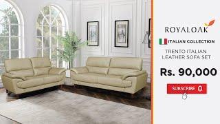 Royaloak Trento Italian Leather Sofa Set