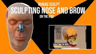 SCULPTING A HEAD IN NOMAD SCULPT using the Loomis Method Part 3 Sculpting the nose and eyebrows