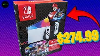 Nintendo Switch OLED $274.99 Mario Kart 8 Deluxe Bundle Unboxing & Review