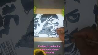 Allu Arjun ️Rashmika Pushpa 2 poster Drawing black white #shortvideo #drawing #sketch #youtube ️