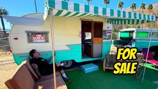 (Part 4) Tour of Vintage Trailers FOR SALE in Palm Springs