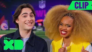 Descendants: The Rise of Red Stars Dara & Joshua Challenge NFL Players | FOR THE WIN | @disneyxd