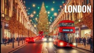 ⭐️ London Christmas Lights Tour London Walk at Christmas  Oxford Street Christmas Lights [4K HDR]