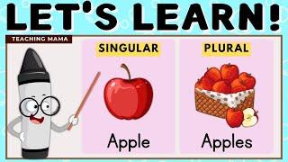 LET'S LEARN! | SINGULAR AND PLURAL NOUNS | ENGLISH LEARNING VIDEO | TEACHING MAMA