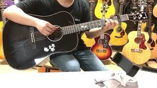 Gabriel acoustic guitar custom shop model DM-BK  41 inch Denim black sound test video.