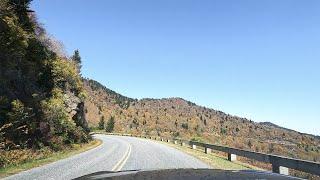 Driving Blue Ridge Parkway in Foliage, from Ravensford to Asheville