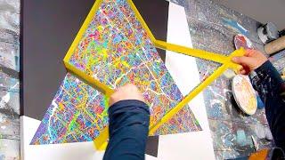 Easy And Beautiful Abstract Painting By Throwing Paint | Triadis