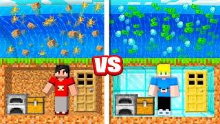 Sobrevivemos a um Tsunami de Rico vs. Pobre no Minecraft!