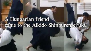 A Hungarian friend came to the Aikido Shinburenseijuku (合気道神武錬成塾）