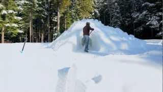 How to Build a Snow Cave in Three Minutes