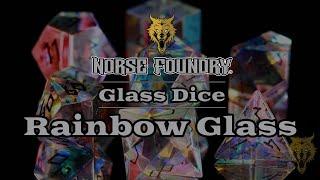 Norse Foundry K9 Rainbow Glass Black Font Dice Set