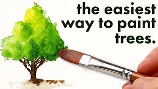 How I make painting watercolor trees easy.