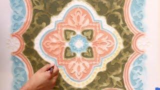 How to Stencil using Multiple Paint Colors - Colorful Decor with Wall Stencils & Floor Stencils