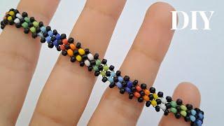 How To Make A Colorful Seed Bead Bracelet//Beaded bracelet//DIY jewelry//Handmaded Jewelry