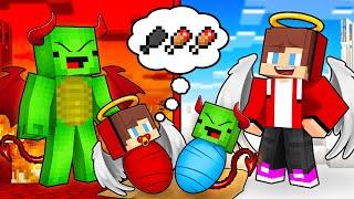 JJ and Mikey Adopted ANGEL & DEVIL Babies in Minecraft - Maizen