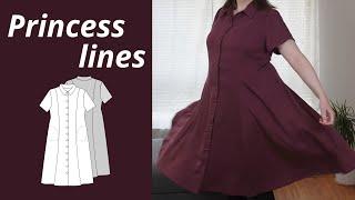 Sew with me: a princessline dress with so many buttons! (including free pattern)