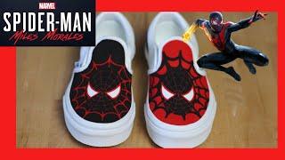 SPIDER-MAN MILES MORALES - Custom Cartoon Vans | Spider-man Shoes  (CUSTOM 2021)