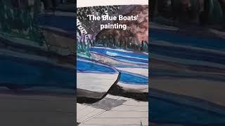 'The Blue Boats' watercolor painting by Kati Mäkinen @kati.makinen8