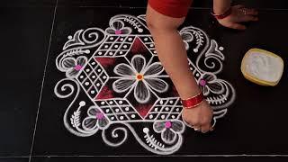 daily use rangoli design || rangoli || rangoli design || simple kolam || daily muggulu