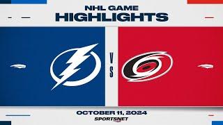 NHL Highlights | Lightning vs. Hurricanes - October 11, 2024