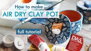 Air Dry Clay | HOW TO MAKE A TRINKET POT & ILLUSTRATE IT