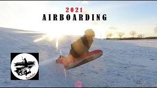 Airboarding mit dem Bodyboard Airboard Classic Insta 360 One R  Winterwonderland Board Test Übung