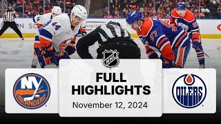 NHL Highlights | Islanders vs. Oilers | November 12, 2024