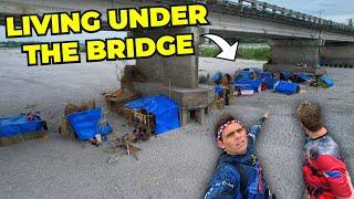 Filipinos Living Under a Bridge During a Typhoon (Going Home)