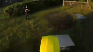 helmet cam view of 250ft motorcycle jump in 1/4 scale. enjoy