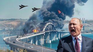 21 MINUTES AGO! US F-117 stealth jet drops 90-ton bomb on KURSK Bridge as Russian troops cross it.