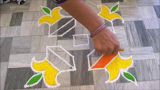 6 To 6 Dots Rangoli | Dots Rangoli Designs |Diwali Special 6 Dots rangoli | Chukkala Muggulu | kolam