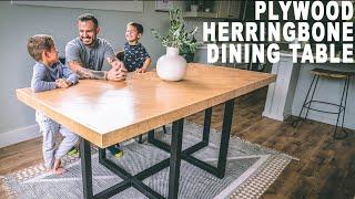 DIY Plywood Herringbone DinningTable