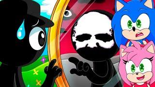 Sonic and Amy watch BLACK'S SAD ORIGIN STORY! Incredibox Sprunki Animation