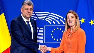 Romanian PM Marcel Ciolacu met with President of the European Parliament, Roberta Metsola