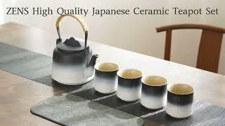 ZENS Japanese Ceramic Teapot Set#ceramic teapot with infuser#clay teapot#teapot