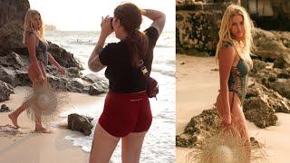 Bali Sunset Beach Photoshoot BTS + AI Photo Retouch