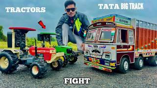 RC TATA 16 Wheels Truck Vs RC Tochan King Tractor - Chatpat toy TV