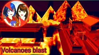 Volcanoes blast the end in sakura school simulator