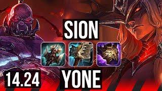 SION vs YONE (TOP) | 11 solo kills, 40k DMG | KR Diamond | 14.24